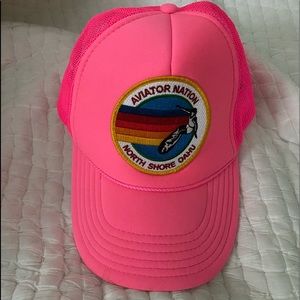 Pink aviator nation hat